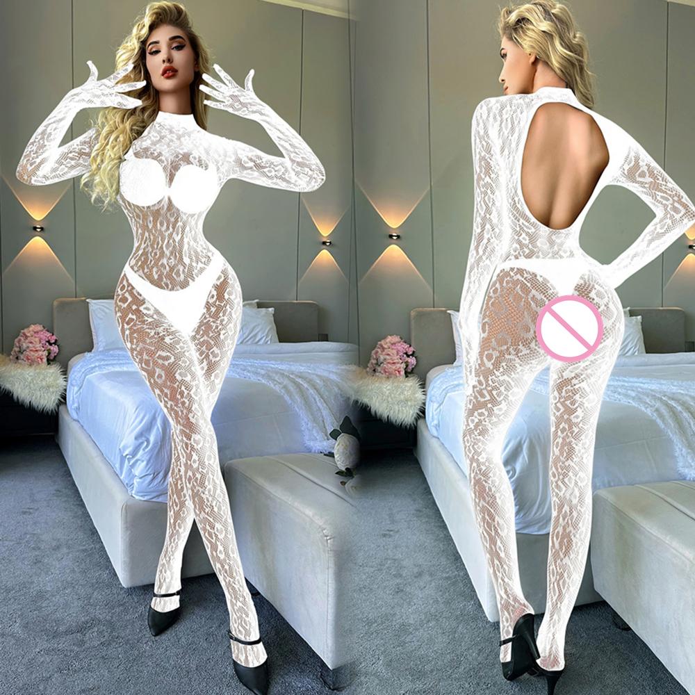Kadın Balık Ağı Bodysuit Giysileri Erotik File Şeffaf Tayt İç Çamaşırı Kostümü Seksi Balık Ağı Vücut Çorabı Bayan Bodysuit