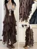 Women's Designer Irregular A-line Ruffled Mesh Skirt - Spring/Summer Collection