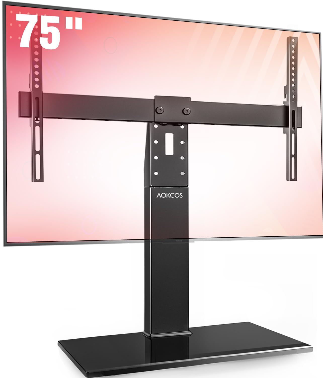 

AOKCOS TV tabletop compatible with compatible with large TV TV for both table and ground height load TT105301GB stand, stand, 32-75 inches, TVs,