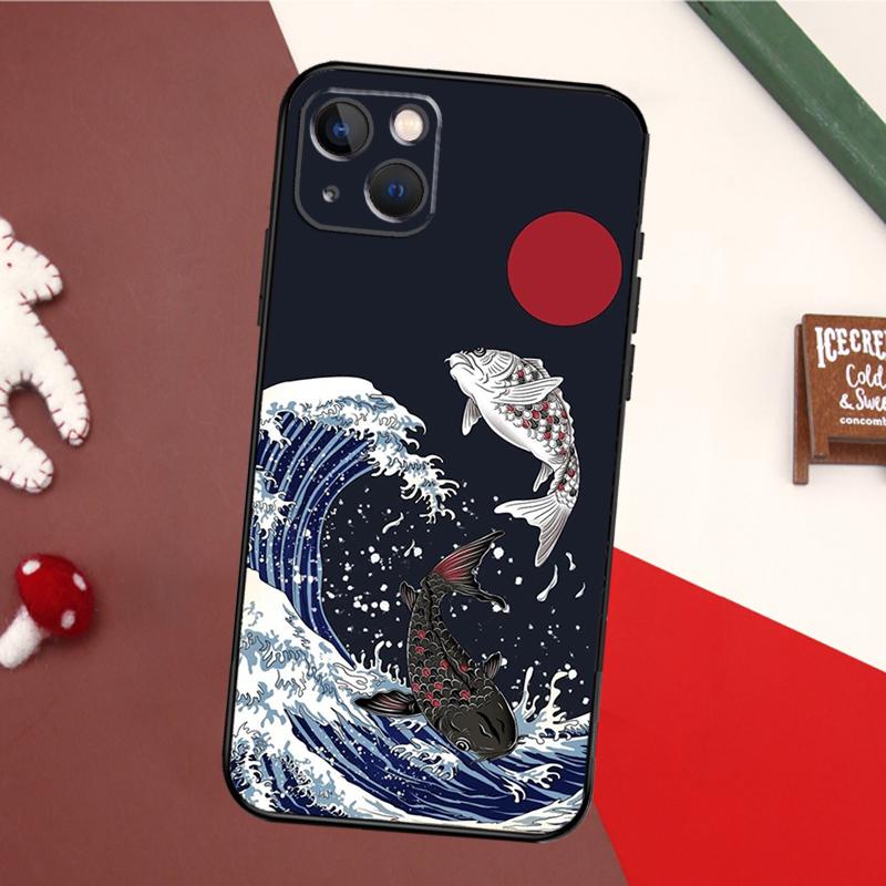 

Japanese Wave Art Case For iPhone 13 Pro Max 16 15 11 12 14 17 Pro Max mini 15 16 Plus 16e 17 Air Back Cover iPhone 14 Pro