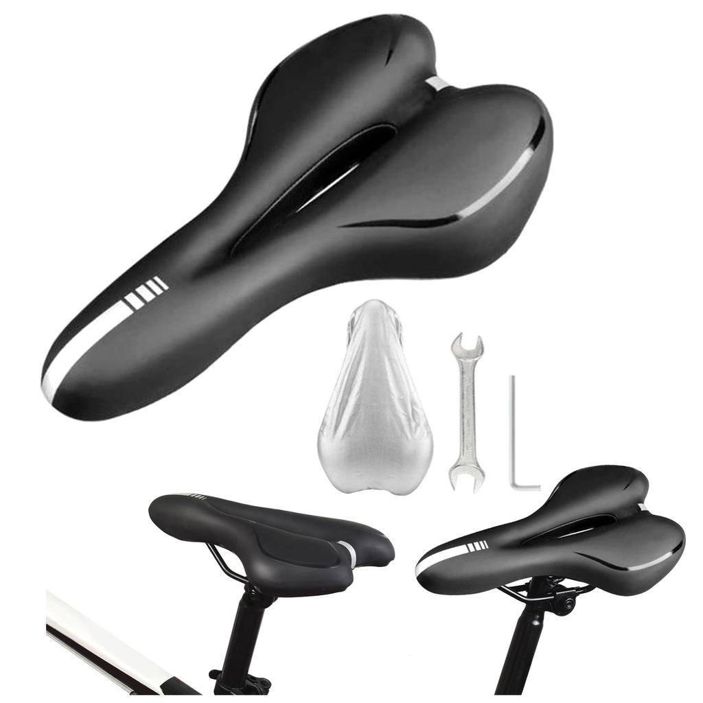 Nonslip Breathable Bike Saddles Seats Pad Replacement Soft Bike Seats Cushions Silicone Bicycles Saddles Easy to Install
