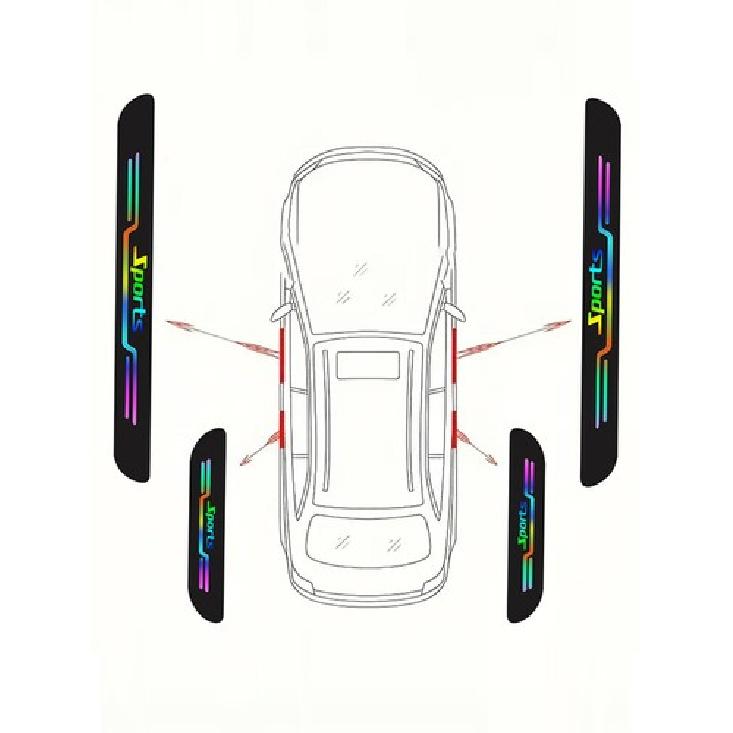4Pcs PVC Car Door Sill Protector Strip Threshold Bumper Anti-scratch Sticker