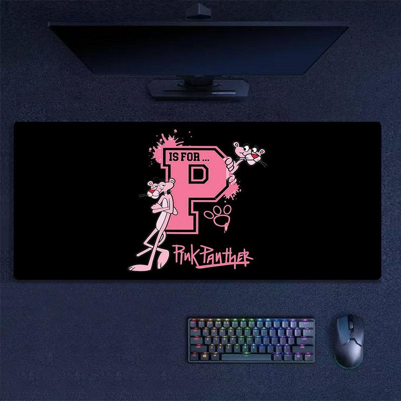 Pink Panther Mouse Pad, Large Gaming Desk Mat, Non-slip XXL Mousepad for Laptop & Tablet, Mini PC Playmat with Stitched Edges