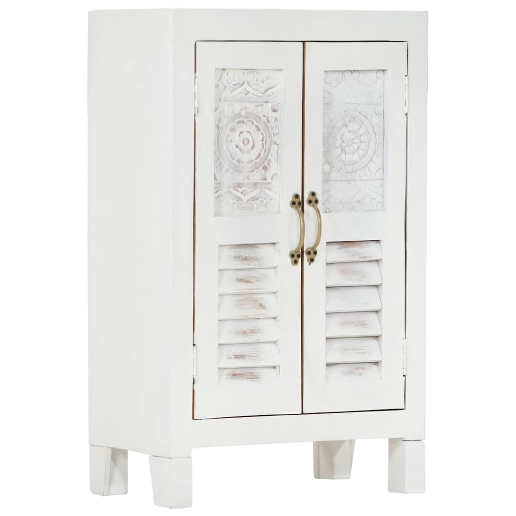 Sideboard White 55 x 30 x 90 cm Solid Acacia Wood