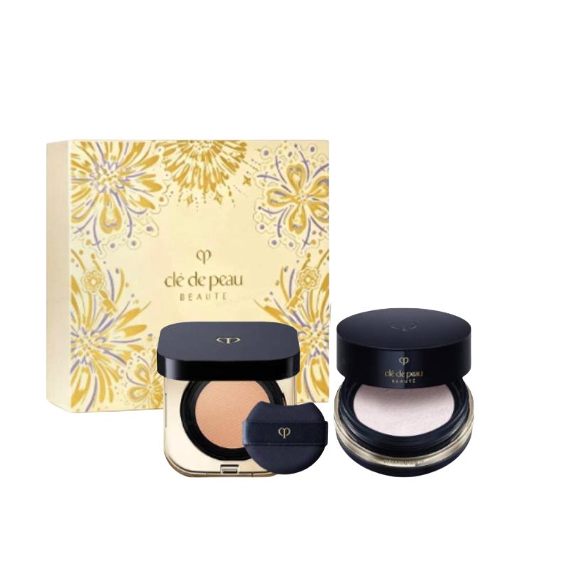 CPB Key to Skin Hanabi Praise Limited Gift Box Makeup Set Two-piece set: Soft Mist Square Air Cushion #010*15g Glossy Soft Mist Setting Powder #N1*24g розовый