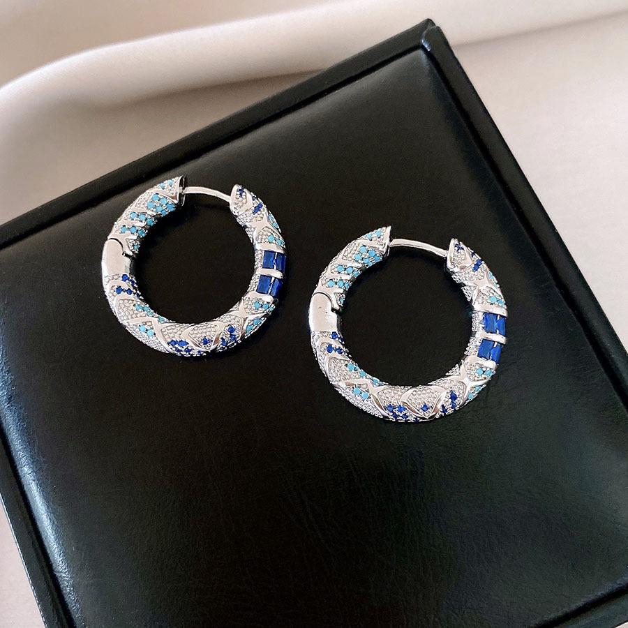 1 Paire de Boucles d'Oreilles Émail Bleu, Attaches d'Oreilles Rétro de Niche Luxe Léger, Boucles d'Oreilles Exquises Haut de Gamme Avec Boucles d'Oreilles