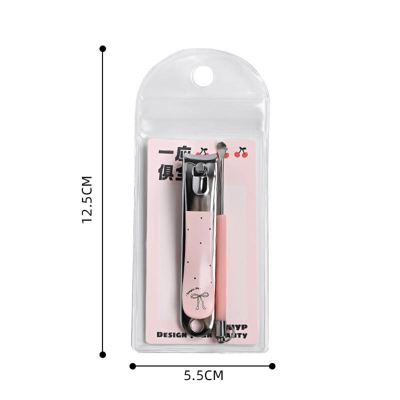 Cute Portable Manicure Set Two Piece Nail Clipper Set With File And Tweezer For Travel Home Use