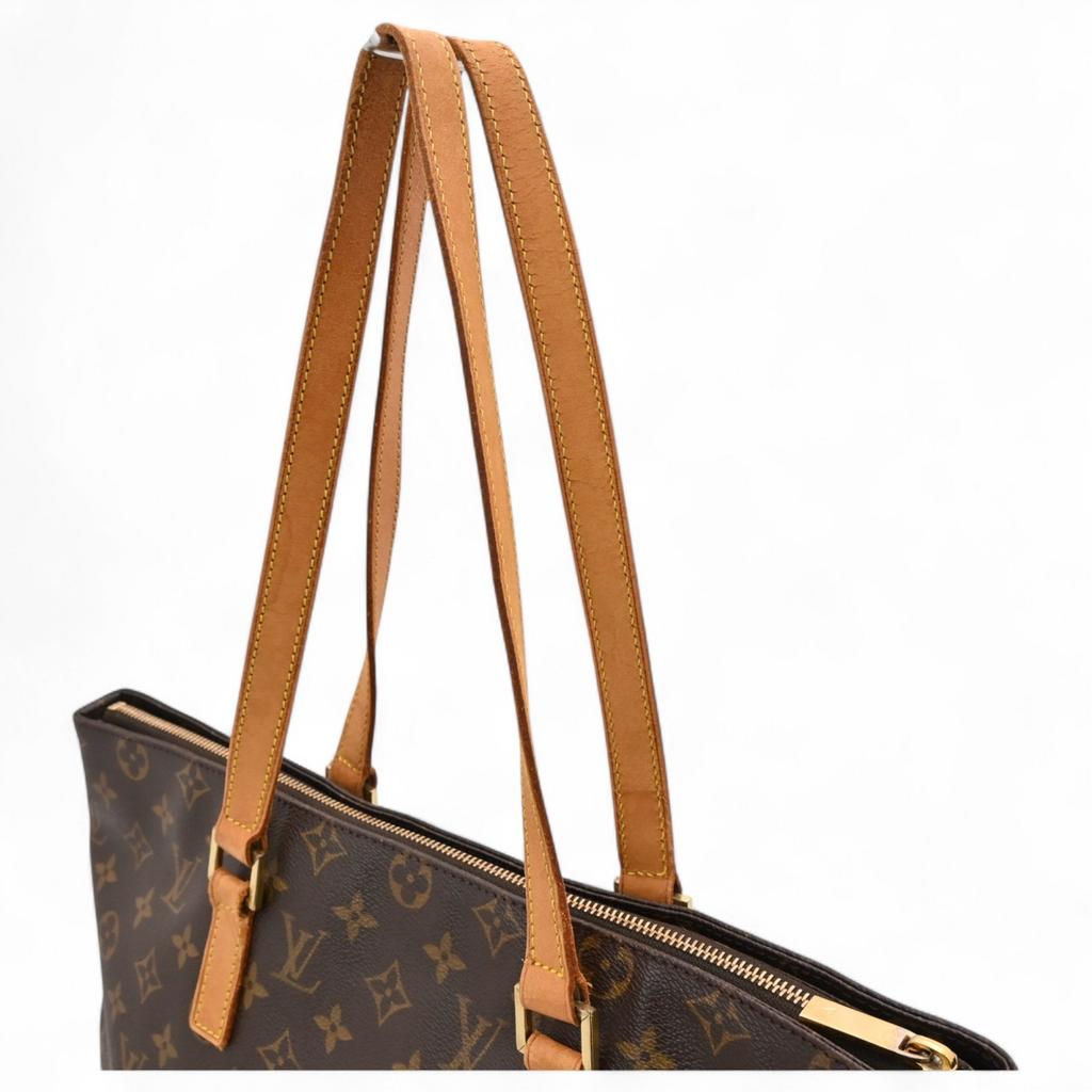 Auth LOUIS VUITTON Monogram Cabas Mezzo Tote Bag PVC Canvas lv5635cc