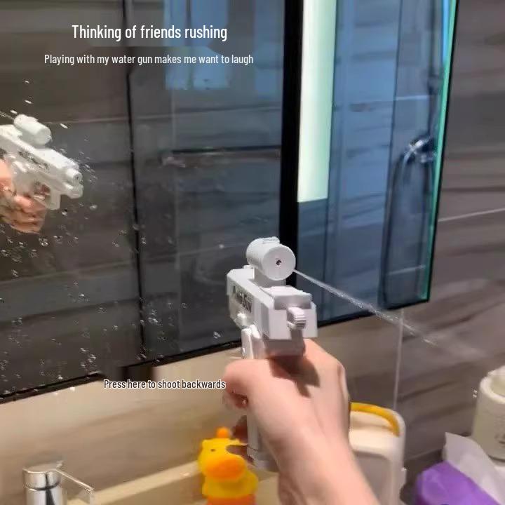 TikTok Double-Sided Prank Water Gun: Reverse Spray & Back Attack with Left-Deviating Trajectory