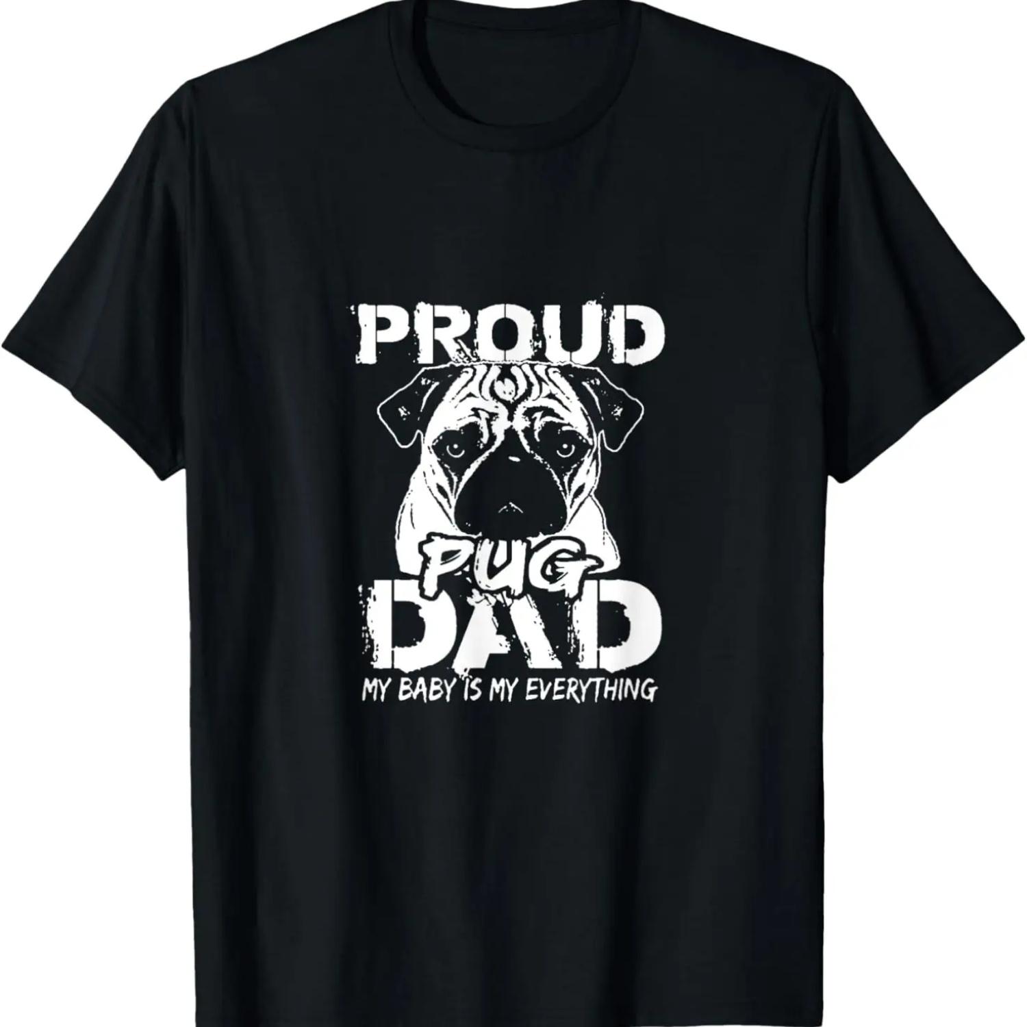 

Proud Pug Dad T Shirt Funny Cute XXXXXL чорний