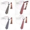 Traditional Polyester Kids Tie With Striped Pattern For School Uniforms