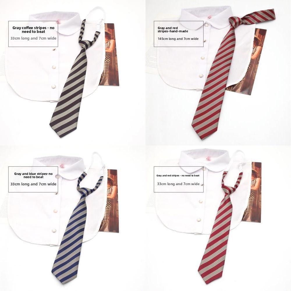 Traditional Polyester Kids Tie With Striped Pattern For School Uniforms