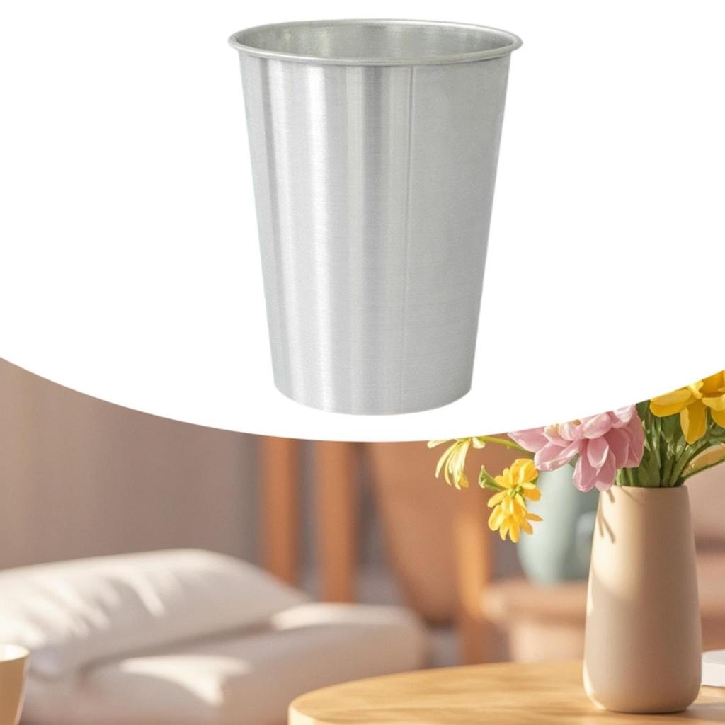 Flower Bucket for Centerpiece Simple Flower Vase for Farmhouse Balcony Decor Aluminum Floral Display Flower Pot Metal Vase