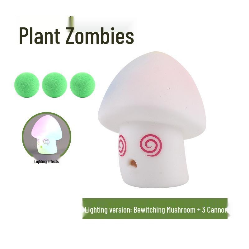 Plants Vs. Zombies Toy Set: Bewitching Mushroom, Fish Hook, Grassland Mine, Flaming Tree, Poison Pea