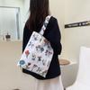 Embroidery Pastoral Commuter Large Capacity Tote Bag Student Class Backpack Cute Girl Canvas One Shoulder Oblique Span Bag