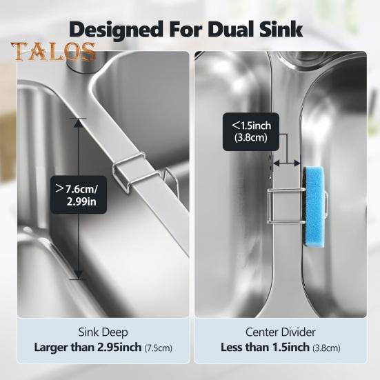 1/2 Szt. Uchwyty na Gąbki Odporne na Rdzę Prosty Montaż Wielofunkcyjny Wiszący Organizer na Gąbki Organizer do Zlewu Kuchennego