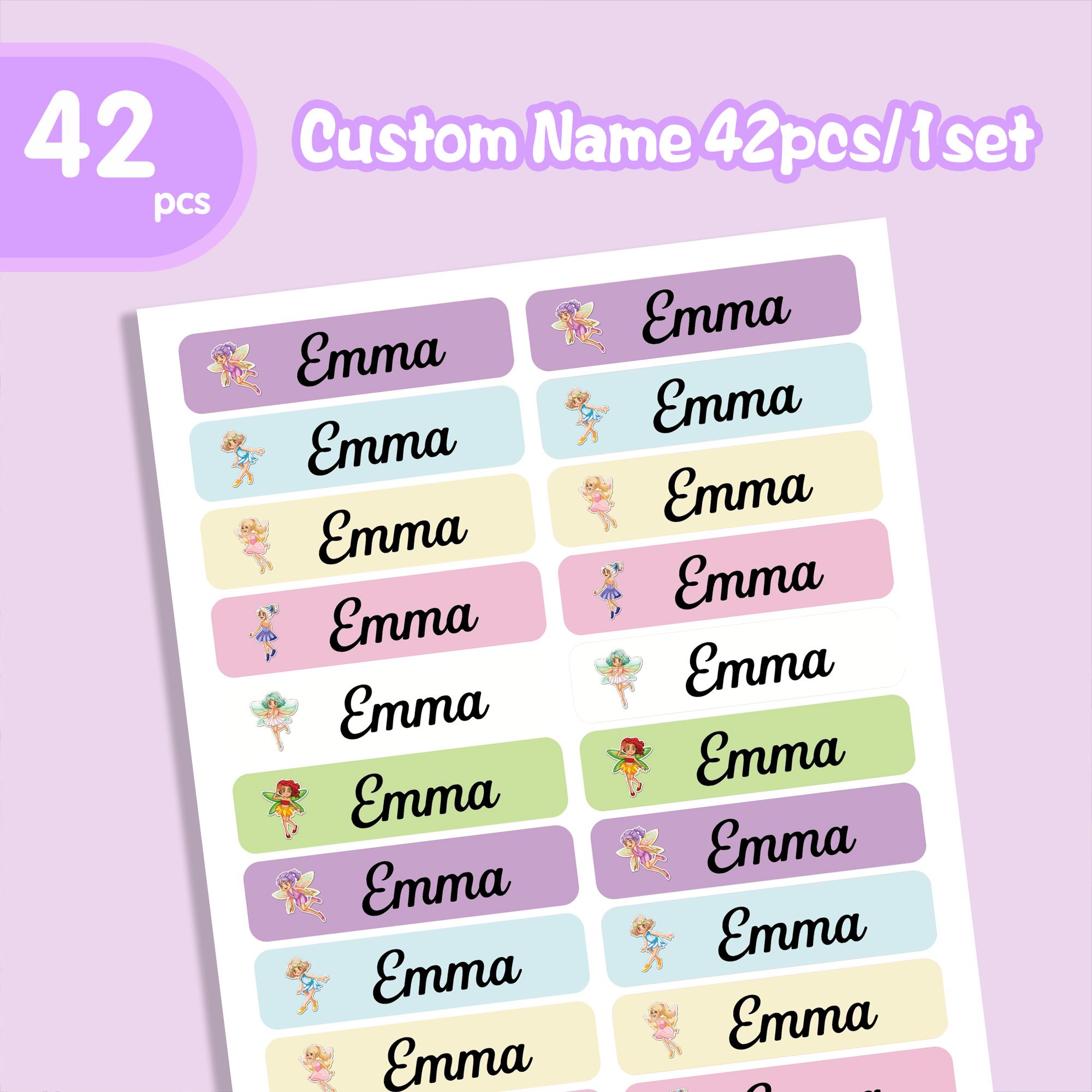 Custom Waterproof Name Tags Stickers Kawaii Stationery Stickers Decals Personalized First Name Label For Children School 42pcs