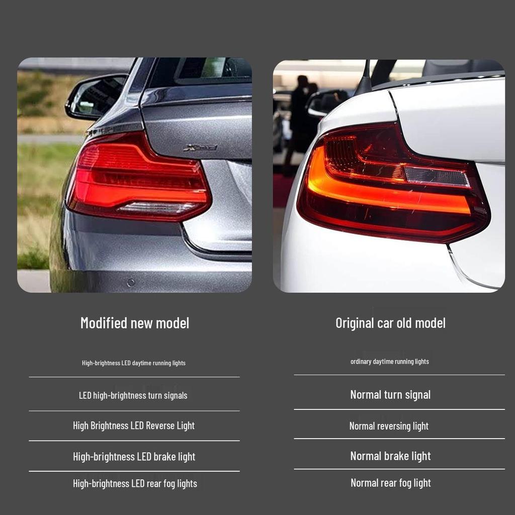 LED Tail Lights Assembly for 2014-2017 BMW 2 Series F22 - Modified Rear Lights with Daytime Running and Turn Signals