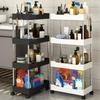 3/4Layer Bathroom Storage Organizer Shelf Organizer Living Room Shelf Multi-functional and Multi-scenario Trolley Corner Shelves