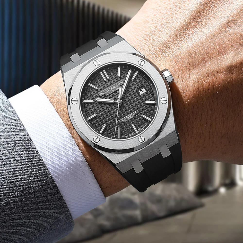 Specht&Sohne 2025 New Luxury Men's Watch Automatic Mechanical Wriswatch Rubber Strap Japan Miyota 8215 Movt Sports Watches 40MM