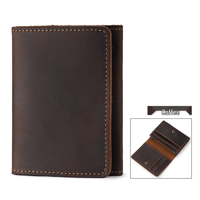 

Кожаный кошелек-картхолдер с RFID-защитой, с несколькими слотами для карт - Ретро кошелек Crazy Horse для мужчин и женщин