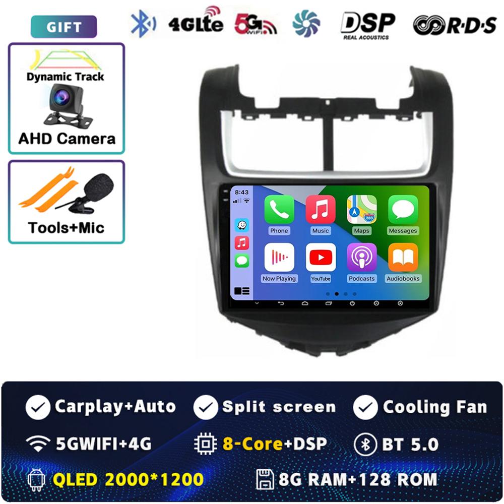 9" Android 14 Carplay Car Radio For Chevrolet Aveo 2014 - 2017 Multimedia Video Player Navigation GPS Stereo 2Din DVD 360 Camera