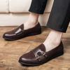Moda Brytania Retro Męskie Formalne Lakierowane Skórzane Sukienkowe Szpiczasty Nosek Biznesowe Oksfordy Monk Strap Obuwie Ślubne na Bal Maturalny