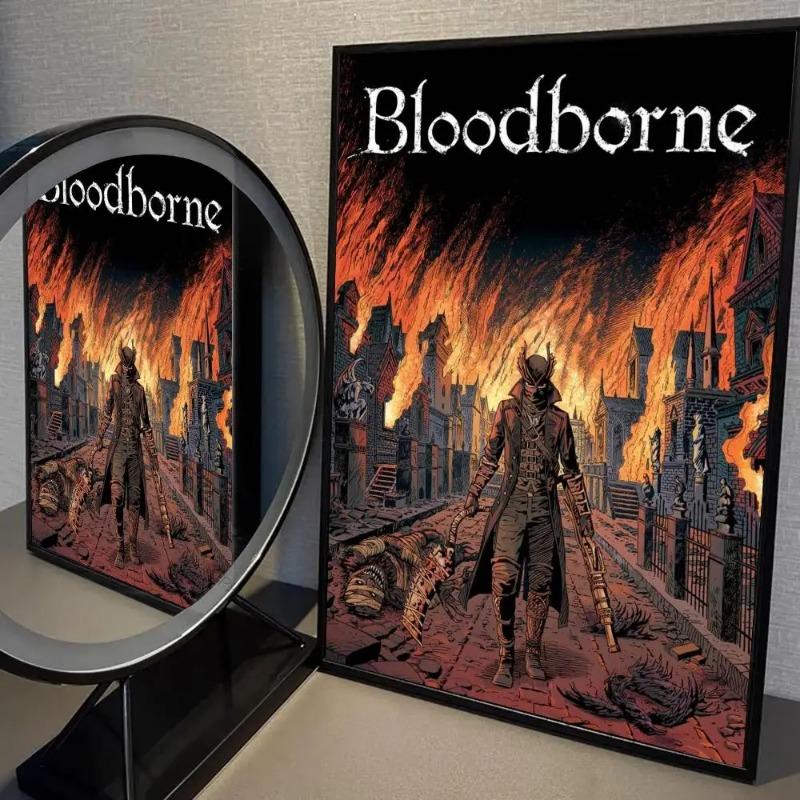 Dark Hunter Game Canvas Painting Poster Prints Vintage Bloodborne Room Home Bar Cafe Decor Aesthetic Art Wall Painting