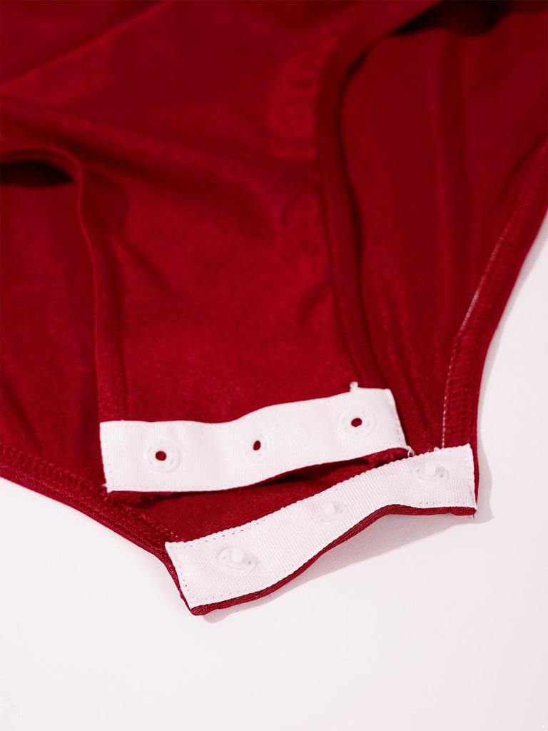 Girls Tassels Latin Dance Leotard Mock Neck Long Sleeve Cutout Back Sparkling Rhinestones Fringe Bodysuit