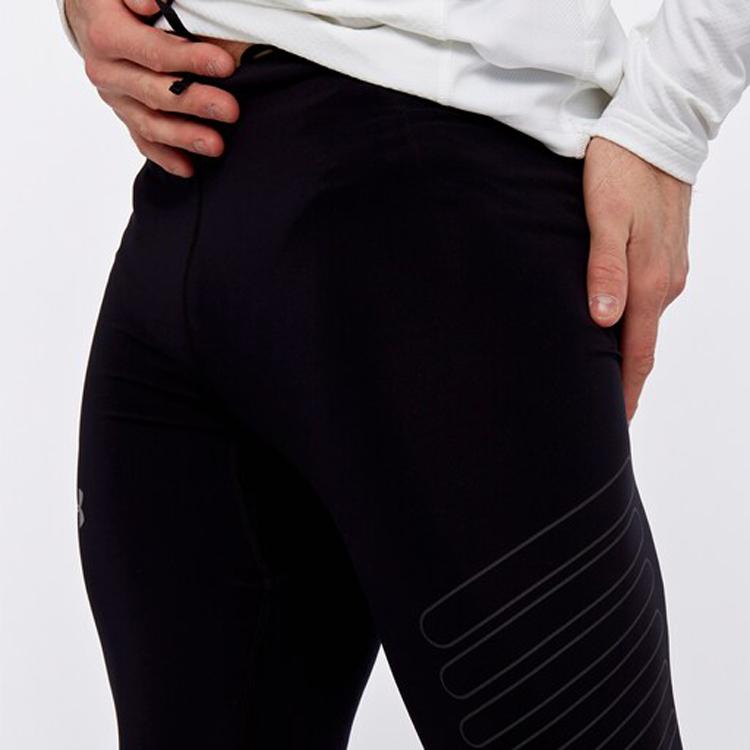 Under Armour Solid Color Logo Print Reflective Sports Leggings Men Leggings Black 1299035-001