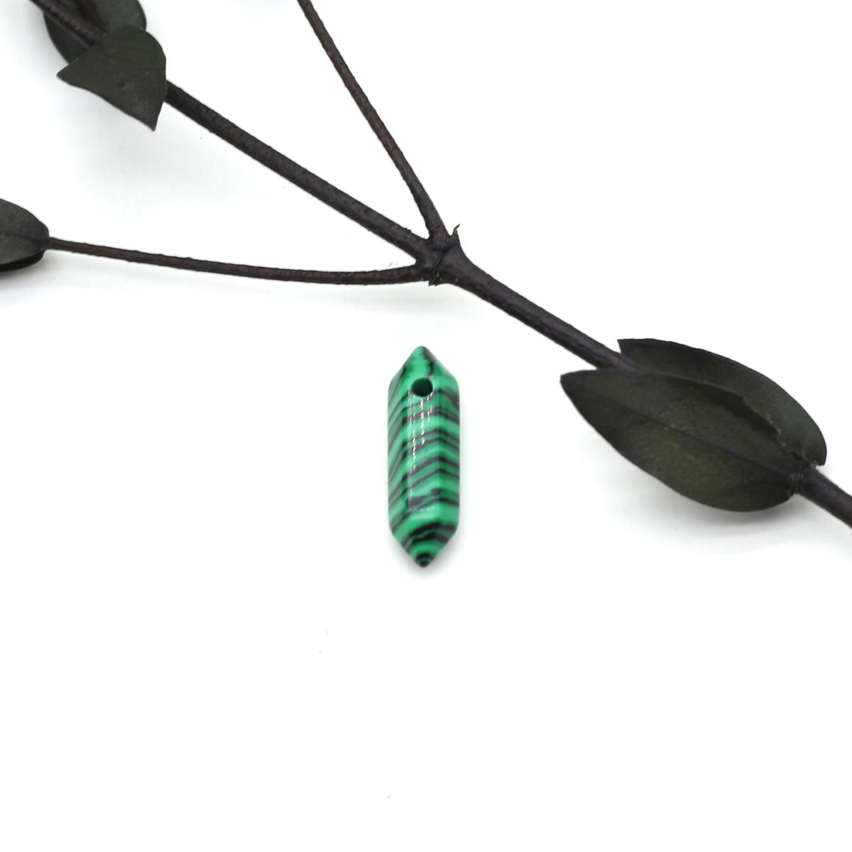 

3 шт. граненый кулон из натурального камня лазурит/малахит перфорированный кулон для изготовления ювелирных изделий DIY ожерелье браслет аксессуар 6x25mm