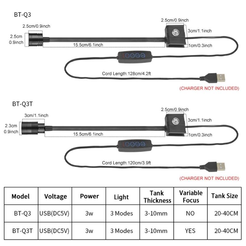 Winzige Modifizierbare Meerespark LED Clip-Lampe USB-betrieben 360-Grad-Drehung Plan Sicher für Fischbecken Dekoration Konzentration