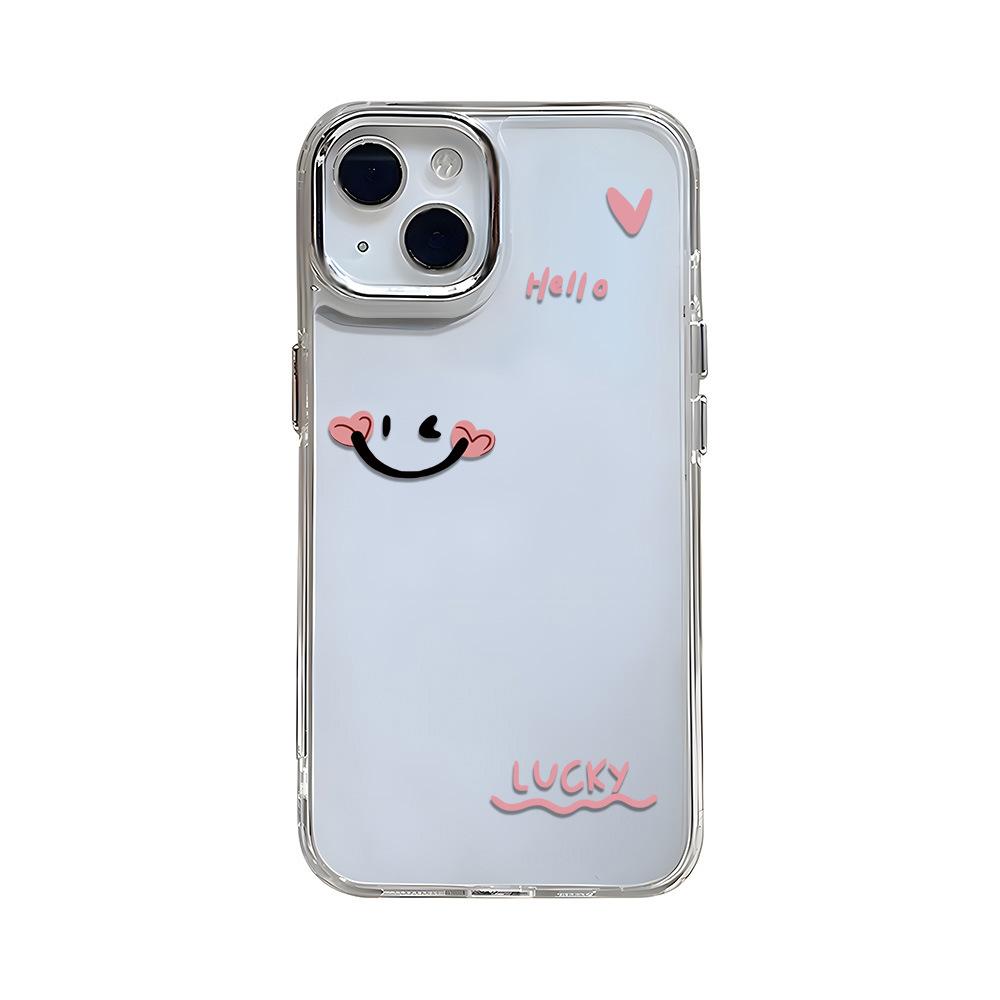 Love English smile applies to iPhone17ProMax transparent mobile phone case Apple 16 soft case 14/13 anti-drop x