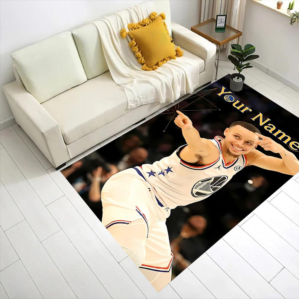 Golden State Warriors Points Celebration Customizable Name Carpet Suitable for Playrooms Kitchen Entryway Bedrooms Anti-slip Rug Anime Office Decor