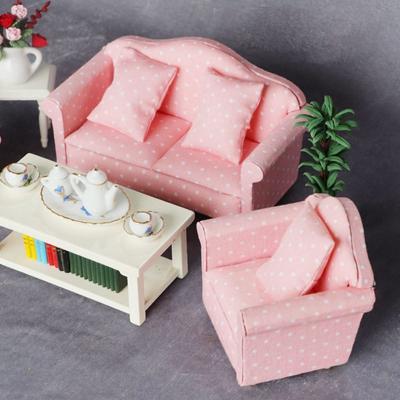 Fashion Dolls Girls Gifts Miniature Soft Sofa Dollhouse Mini Furniture Toys Pretend Play Toy
