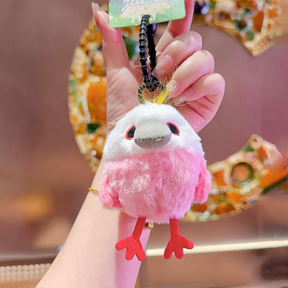 Kawaii Plush Bird Keyring Spit Bubble Backpack Pendant Cute Egg Laying Keychain  Birthday Gift