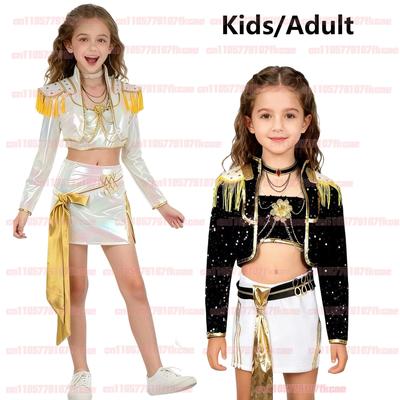 2025 Adult K-Pop Rumi/mira Cosplay Costume Wig Demon Hunters Stage Clothes Coat Movie Halloween Korea Group Idol Outfit Girls