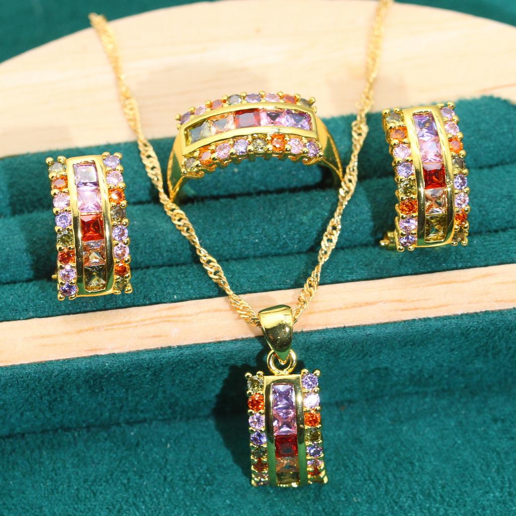 Hot Jewelry Set Fashion Necklace Earrings Bracelet Ring