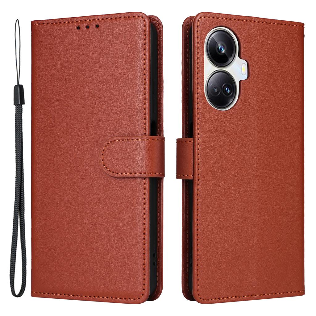 For Realme 10 Pro+ 5G Case PU Leather Phone Cover with Viewing Stand/3 Card Holder