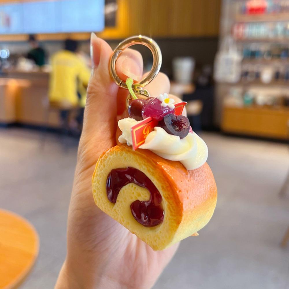Stress Relief Strawberry Swiss Roll Squeeze Toy Cake-Shaped Stress Toy For Kids Adults