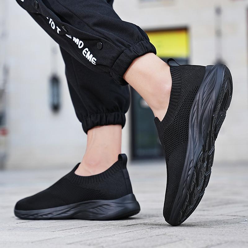 Fashion Large size men's shoes with breathable mesh surface, one foot casual shoes, lightweight sports casual running shoes