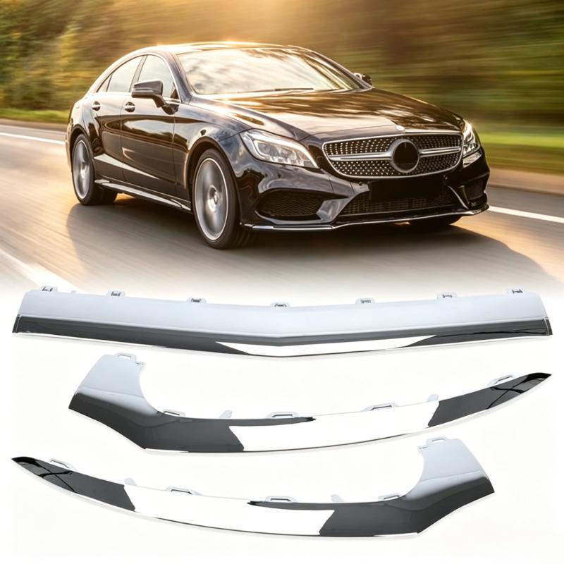 Striscia Decorativa Accent paraurti anteriore Per Telaio Specifico Mercedes-Benz, Profilo Decorativo Brillante Placcato, Finitura Decorativa Sostitutiva a Innesto Montaggio Diretto