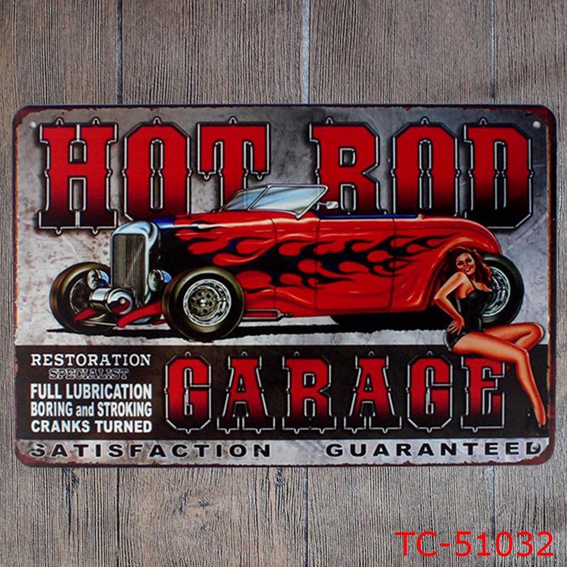 Tilpasset Retro Pin-up Jente Bilverksted Blikkskilt