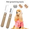 Professional Dog Comb Stainless Steel Wooden Handle Stripping Knife Pet Hair Remover Grooming Tools Undercoat Brushes grooming