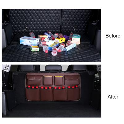 PU Leder Auto Rücksitz zurück Aufbewahrungstasche Multi Hängenetze Tasche Auto Kofferraum Organizer