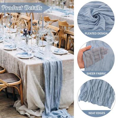 Bandiera da Tavolo Tinta Unita Design Pieghettato Stile Boemia Runner da Tavolo per Matrimonio Eventi Speciali Decorazione Matrimonio
