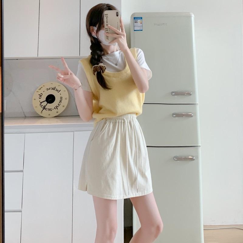 Pure cotton five-point sports shorts women's summer thin ballet culottes high waist and thin versatile wide-leg shorts