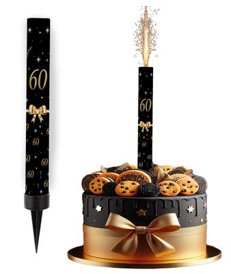 Golden Ribbon 60th Birthday Cake Fountain 1Pc.