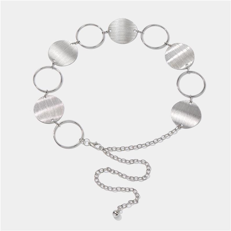 Women's Casual Metal Waist Chain with Round Decorations – Summer Belt Accessory