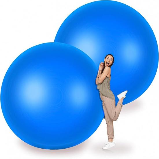 Leitee 2 Pcs 72 Inch Giant Balloons Round Latex Large Human Egg Jumbo Balloons Inflatable Air Decorations for Birthday Party Wedding Engagement(Red)